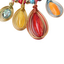 Women Fashion Exaggerated Boho Resin Tassel Necklace Earrings Set