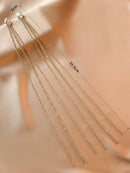 Rhinestone Tassel Earrings Gold Earrings Dainty Shiny Rhinestones Long Tassel Earrings Simple Long Earrings for Women