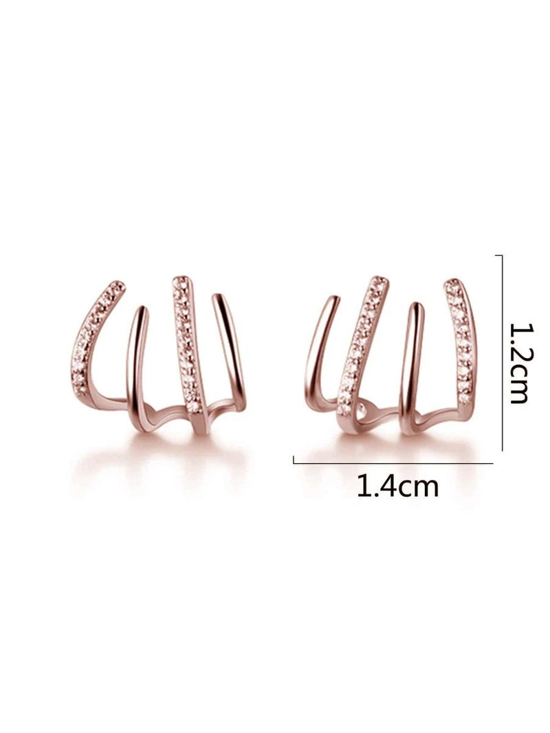 4 Claw Stud Earrings, Claw Earrings Stud Earrings for Women Teen Girls Minimalist Cuff Piercing Studs Wrap Earrings