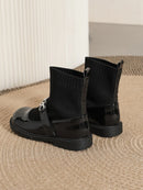 Girls Chain Decor Sock Boots (Size 5)