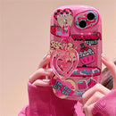 Korean Cute 3D Cartoon Bear Pink Phone case for iPhone 11, 11 Pro Max and 12