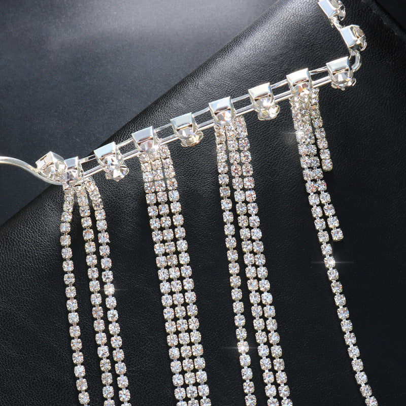 Glass Rhinestone Fringe Trim