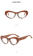 Blue Light Blocking Glasses Cat Eye Color Matching Frame Concave Shape Flat Mirror