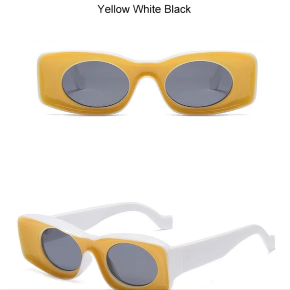 Punk Concave Square Sunglasses for Women and Men